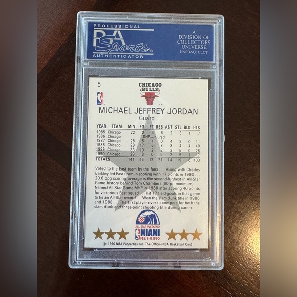 1990 Michael Jordan Hoops All Star #5 PSA 10 Chicago Bulls - Picture 2 of 2